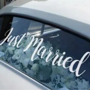 Just Married Temporary Car Window Decal